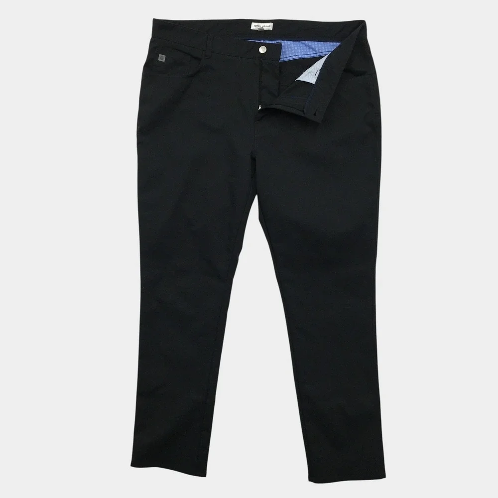 Peter Millar EB66 Performance Five-Pocket Pants Mens 38x32 Black Golf Trousers